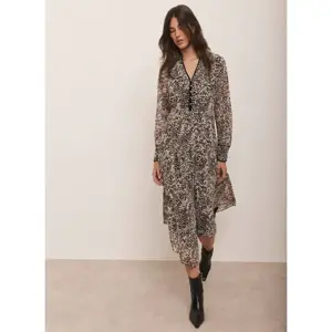 Mint Velvet Leopard Print Asymmetric Midi Dress